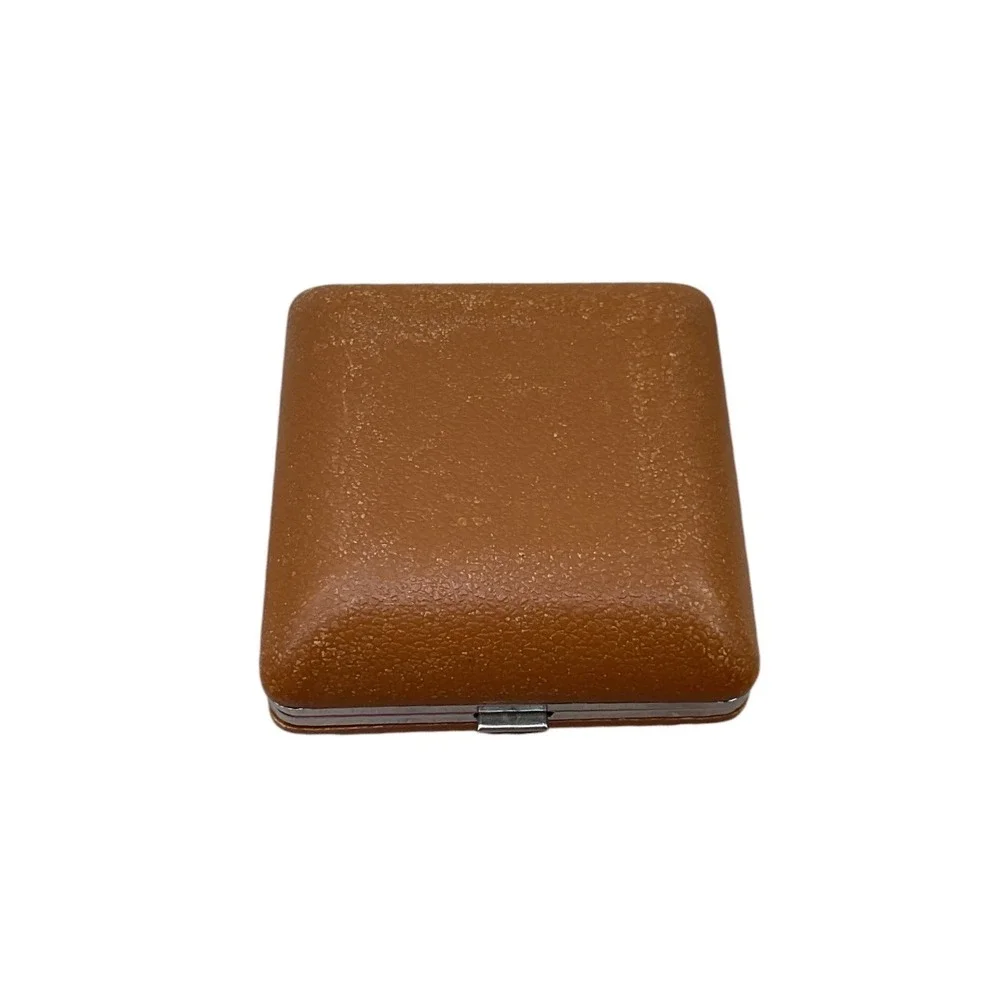 Vintage Equity Travel Alarm Clock Brown Folding Clamshell Case Mid Century Retro